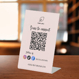 Instagram後を追はQrコードピンクモダン 台座サイン