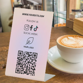 Instagram後を追はQrコードピンクモダン 台座サイン