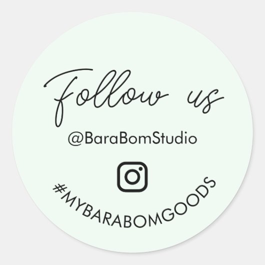 Instagram後を追パッケージのステッカー ラウンドシール (正面)