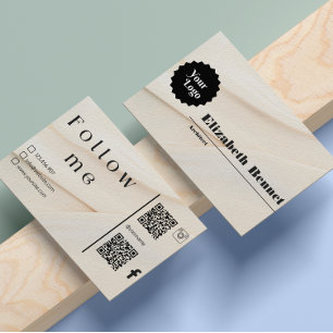 Instagram後を追米国Qrコードブラック文字 名刺