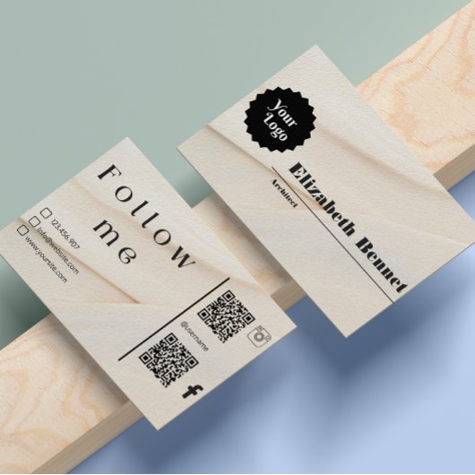 Instagram後を追米国Qrコードブラック文字 名刺