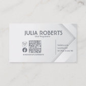 Instagram後を追米国Qrコードホワイトミニマル主義者 名刺 (裏面)