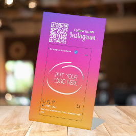 Instagram後を追米国Qrコード明カラフルるい 台座サイン
