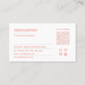 Instagram後を追 Us Qrコードピンクスクリプト 名刺 (裏面)