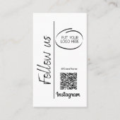 Instagram後を追 Us Qrコードロゴを白に追加 名刺 (正面)