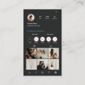 Instagram暗いテーマQRコード7写真ソーシャルメディア 名刺 (裏面)