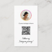 Instagram暗いテーマQRコード7写真ソーシャルメディア 名刺 (正面)
