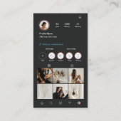 Instagram暗いテーマQRコード7写真ソーシャルメディア 名刺 (裏面)