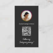 Instagram暗いテーマQRコード7写真ソーシャルメディア 名刺 (正面)