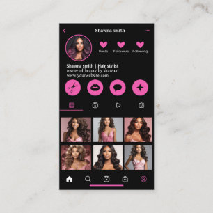 Instagram暗いテーマQRコード7写真ソーシャルメディア 名刺