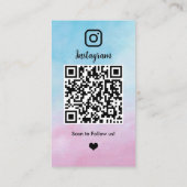 Instagram水彩ピンクブルーグラデーションソーシャルメディア 名刺 (裏面)