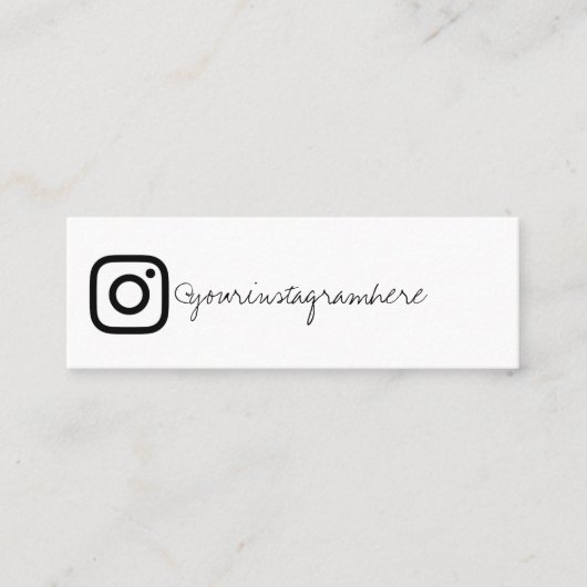 instagram社会的な媒体の白黒の名刺 スキニー名刺 (正面)