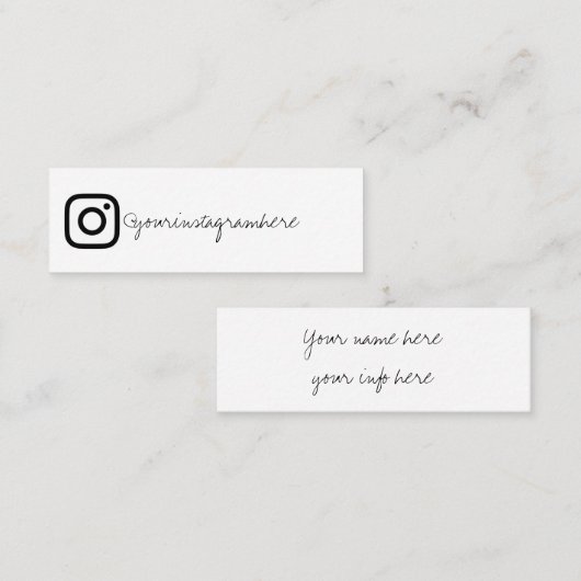instagram社会的な媒体の白黒の名刺 スキニー名刺 (正面/裏面)
