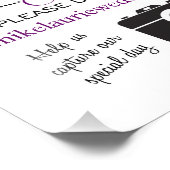 Instagram結婚のポスター看板 – プラムパープル フォトプリント            (角)