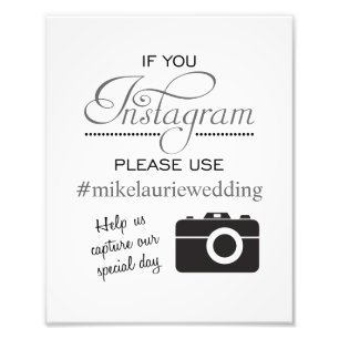 Instagram結婚のポスター記号 – Steel Gray フォトプリント