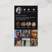 Instagram編み髪ホットピンクと黒のQRコード 名刺 (裏面)