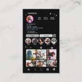 Instagram美容師グレーQRコードソーシャルメディア 名刺 (正面)