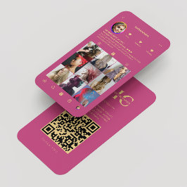 Instagram美容師ピンクインスタグラムモダン 名刺