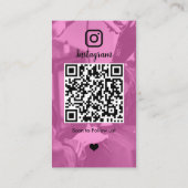 Instagram美容師ピンク | QRコードソーシャルメディア 名刺 (裏面)