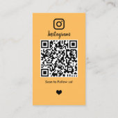 Instagram美容師ピーチQRコードソーシャルメディア 名刺 (裏面)