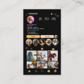 Instagram美容師ピーチQRコードソーシャルメディア 名刺 (正面)