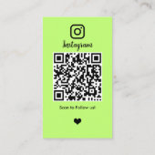 Instagram美容師ライムQRコードソーシャルメディア 名刺 (裏面)