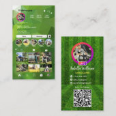 Instagram芝生気に造園モウイングQRコード 名刺 (正面/裏面)