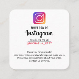 Instagram購入メモ感謝していの販促 スクエア名刺