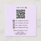 *~* INSTAGRAM アイコンソーシャルメディア絵文字QRコード  スクエア名刺 (裏面)