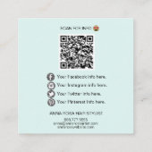 *~* INSTAGRAM -アイコンソーシャルメディア絵文字QRコード   スクエア名刺 (裏面)