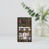Instagram ゴールド&ブラック メタルQRコード 名刺 (スタンド正面)