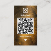Instagram ゴールド&ブラック メタルQRコード 名刺 (裏面)