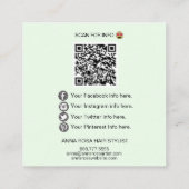 *~* INSTAGRAM -ソーシャルメディアアイコン絵文字QRコード   スクエア名刺 (裏面)