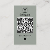Instagram ソーシャルメディア セージ 接続 QR 名刺 (裏面)