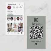 Instagram ソーシャルメディア セージ 接続 QR 名刺 (正面/裏面)