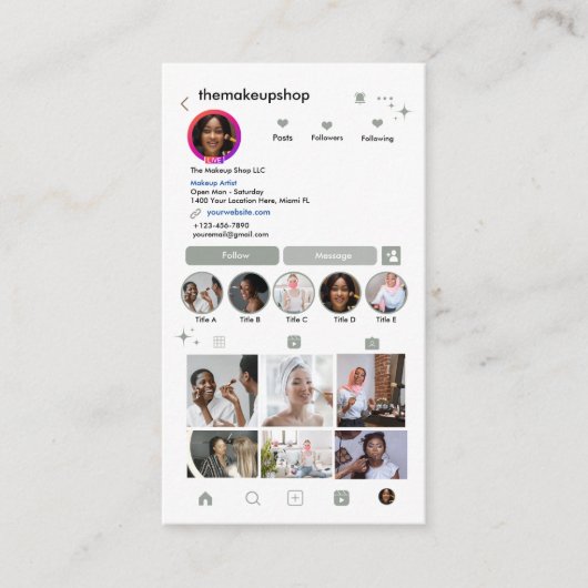 Instagram ソーシャルメディア セージ 接続 QR 名刺 (正面)
