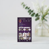 Instagram パープルハニカムQRコード ソーシャルメディア 名刺 (スタンド正面)