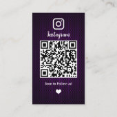 Instagram パープルハニカムQRコード ソーシャルメディア 名刺 (裏面)