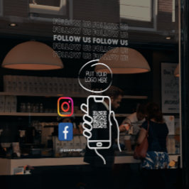 Instagram フォロー QRコード 白 ウィンドウサイン