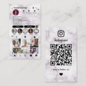 Instagram モダンマーブル QRコード | ソーシャルメディア 名刺 (正面/裏面)