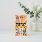 Instagram モダン レトロ ボホー QRコード ソーシャルメディア 名刺 (スタンド正面)