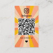 Instagram モダン レトロ ボホー QRコード ソーシャルメディア 名刺 (裏面)