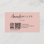 Instagram モダン Facebook QRコードソーシャルメディア 名刺 (裏面)