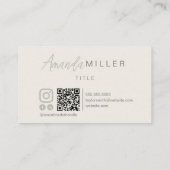 Instagram モダン Facebook QRコードソーシャルメディア 名刺 (裏面)