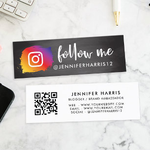 Instagram モダン QRコードミニ名刺 スキニー名刺