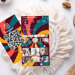 Instagram レトロ ヴィンテージ レイ QRコード ソーシャルメディア 名刺