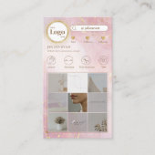 Instagram 後を追 Meフォトグリッドグリッター金ゴールドピンク 名刺 (正面)