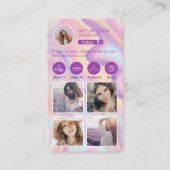 Instagram 後を追 Meフォトグリッドホログラフィックデザイン 名刺 (正面)