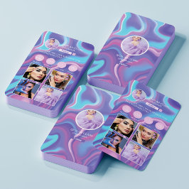 Instagram 後を追 Meフォトグリッドホログラフィックデザイン 名刺