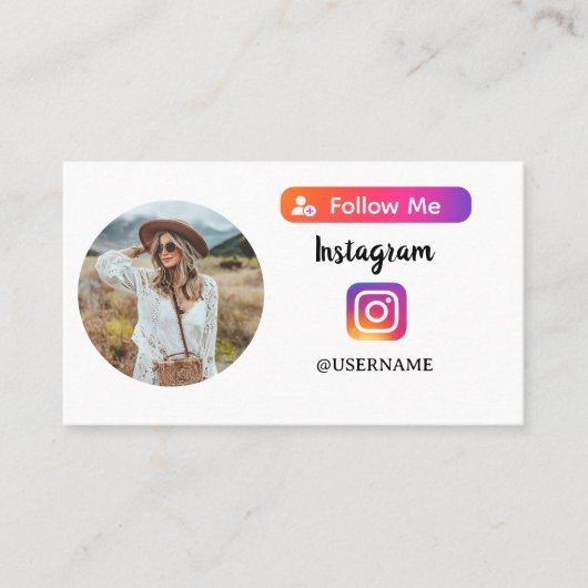 Instagram 後を追 Meフォトピックピンクのホログラフィックデザイン コーリングカード (正面)